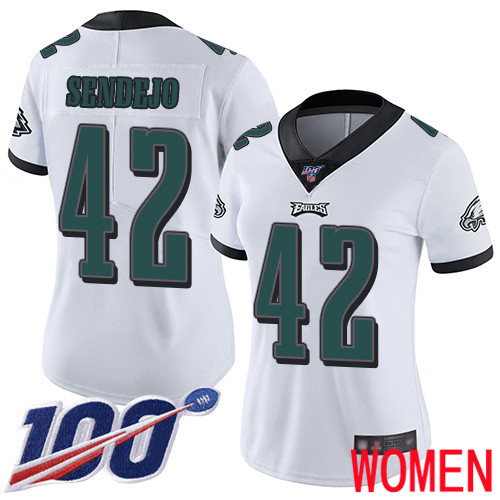 Women Philadelphia Eagles #42 Andrew Sendejo White Vapor Untouchable NFL Jersey Limited Player